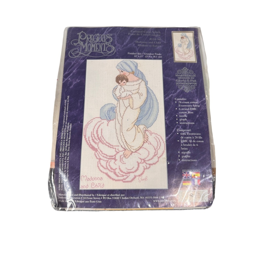 Precious Moments Madonna and Child Counted Cross Stitch Kit 134-96 Janlynn 2001